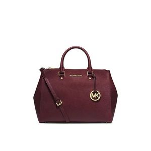 Michael by Michael Kors Merlot large Sutton satchel